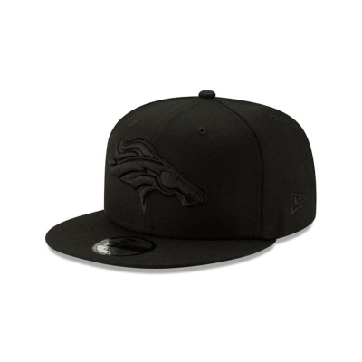 Denver Broncos Gorra | New Era NFL Basic Black On Black 9fifty Snapback Cap Mexico - Negros